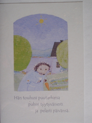 Anu Pellinen siili touhuaa puutarhassa 2. tk plus kuori