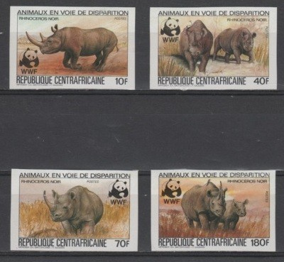 (S0155) CENTRAL AFRICAN REPUBLIC 1983 (WWF Black Rhinoceros)