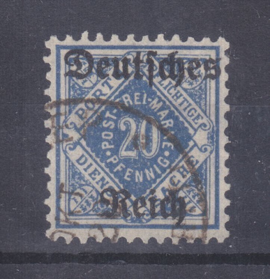 Saksa 1920 Dienst 1921 Mi 55  leimattuna.