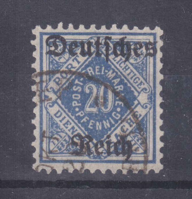 Saksa 1920 Dienst 1921 Mi 55  leimattuna.