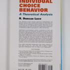 R. Duncan Luce : Individual Choice Behavior - A Theoretic... - pikkukuva 2