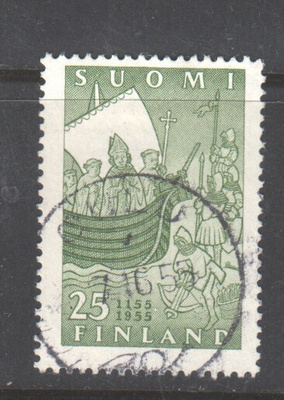1955 Suomen kirkko 26 mk. kaunisleimaisena.