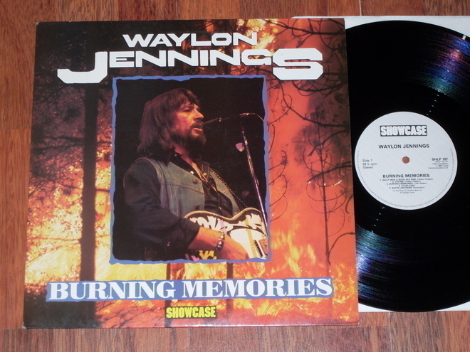 WAYLON JENNINGS - Burning Memories - LP 1984 rockabilly EX+
