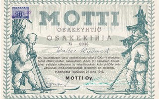 OKK 1946 Motti Oy, Helsinki ravintola osakekirja