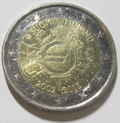 Suomi 2 € 2012 - Eurosetelit ja -kolikot 10 vuotta (Circ)