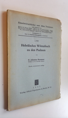 D. Johannes Herrmann : Hebräisches Wörterbuch zu den Psal...