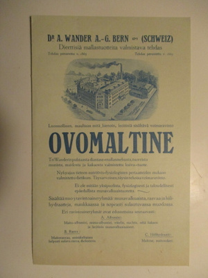 OVOMALTINE 1913 DR A.WANDER A.- G. BERN SCHWEIZ (K12-101)