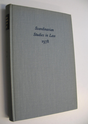 Folke (edit.) Schmidt : Scandinavian Studies in Law 1978 ...