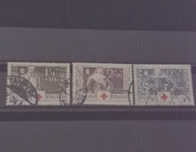 1934 PUNAINEN RISTI SARJA LEIMATTUNA, LAPE 184-186