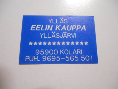 TT Etiketti Ylläs Eelin kauppa Kolari Ylläsjärvi