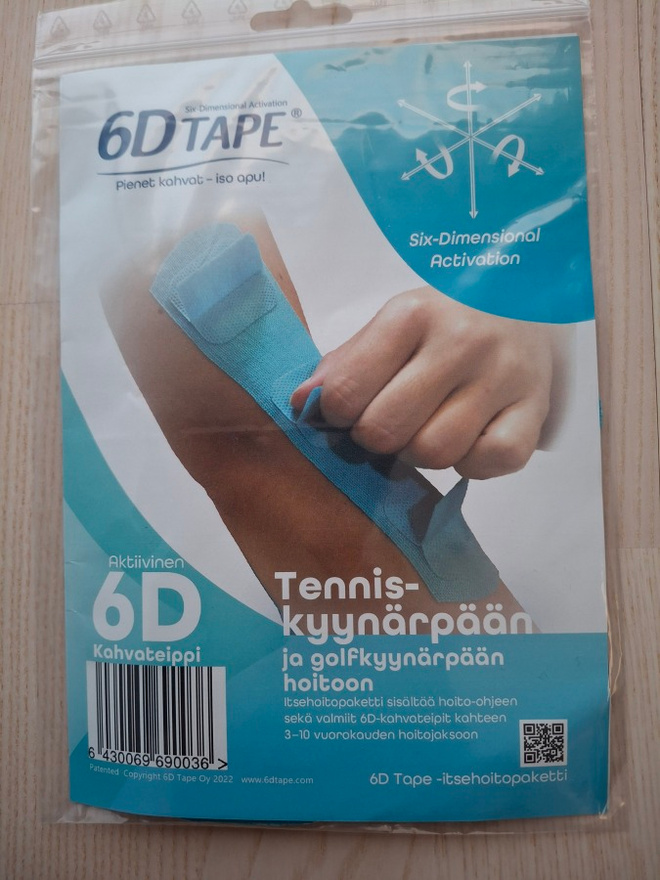 6D kahvateippi tenniskyynärpään hoitoon, uusi