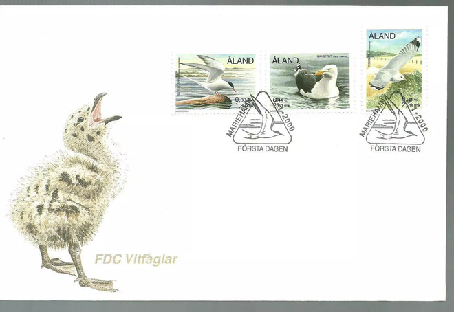 ÅLAND EPK FDC 2/2000: linnut, lokkilintuja sarja