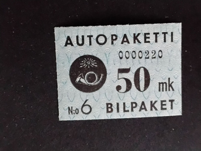 1950 autopakettimerkki 50mk**