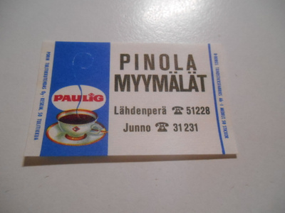 TT Etiketti Paulig Pinola Myymälät Lahdenperä Junno