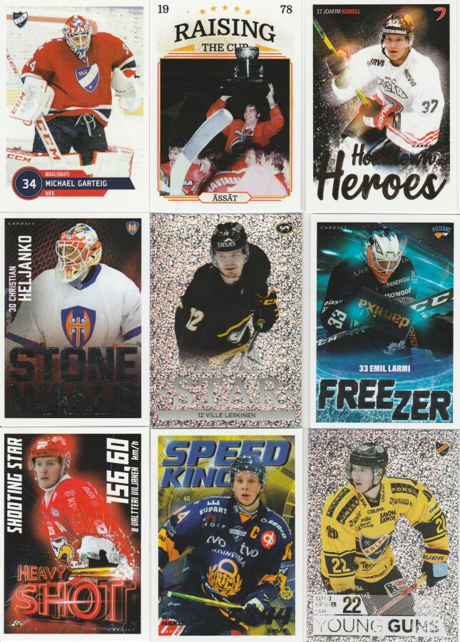 2021/22 Cardset series 1 -2 perus ja erikoiskortit alk 0.25e