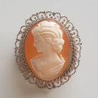 Art Deco kameekoru riipus rintaneula 30-luku - pikkukuva 1