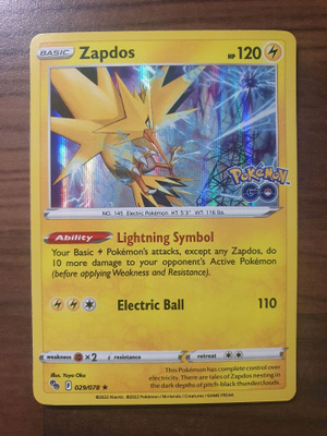 Pokemon Zapdos 029/078 Holo Rare