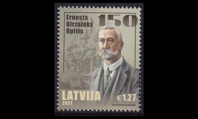 Latvia 1123 ** Kirjailija Ernests Birznieks-Up?tis (2021)