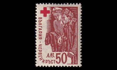 Bulgaria 588 ** Punainen Risti 50 L (1947)
