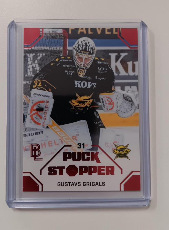 2026/27 Blueline Puck Stopper Red Gustavs Grigals 2/40