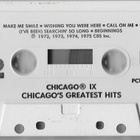 Chicago – IX - Chicago's Greatest Hits C-kasetti - pikkukuva 2