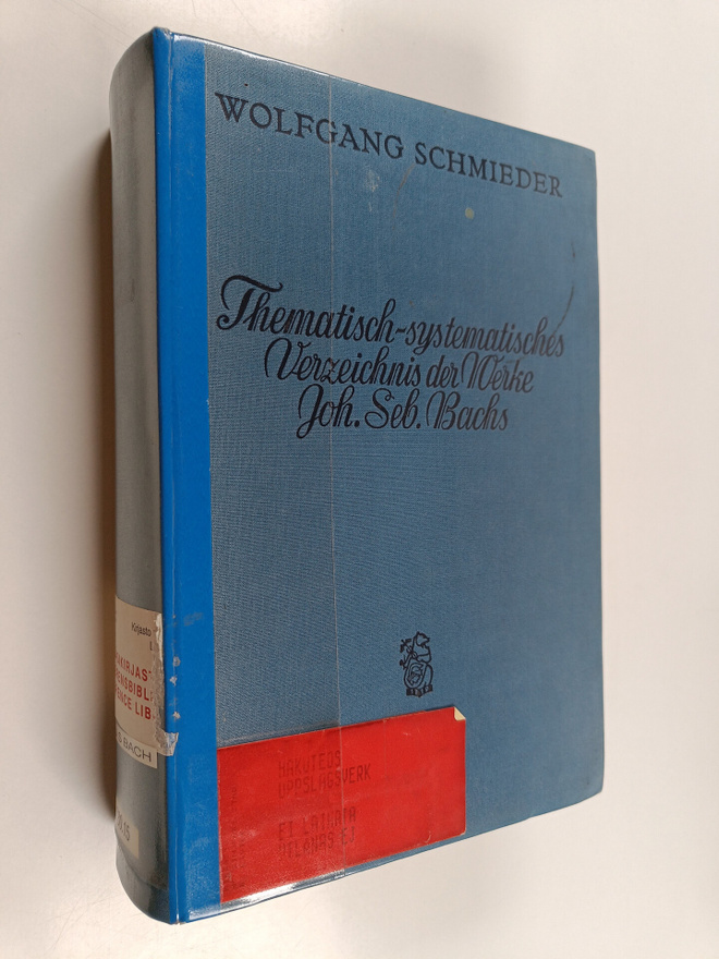 Wolfgang Schmieder : Thematisch-systematisches Werkverzei...