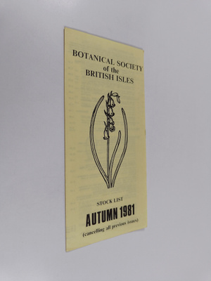 Botanical Society of the British isles : Stock list autum...