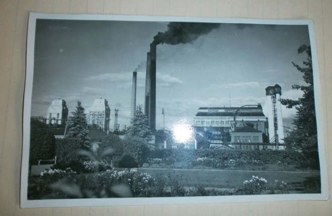 Varkaus, tehtaat ja ympäristöä, mv valokuvapk, p. 1951
