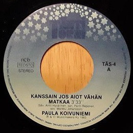 Paula Koivuniemi :  Kanssain Jos Aiot Vähän Matkaa  -  7"