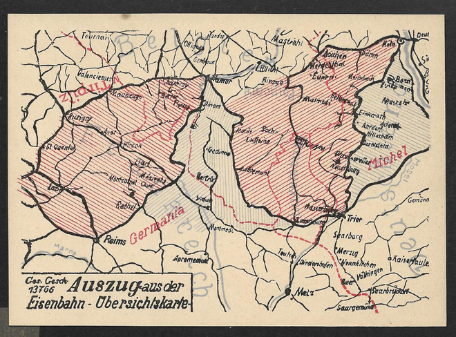 Rautatien linjakartta - saksalainen kortti