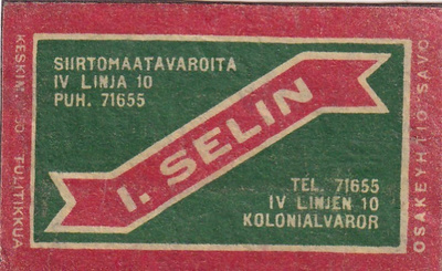 Helsinki, I. Selin, !V Linja  10 . Osakeyhtiö Savo    b585