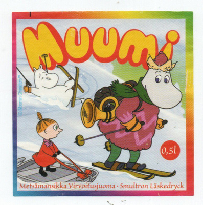 MUUMI Etiketti, Metsämansikka, Virvoitusjuoma.