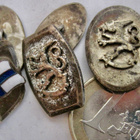 3 VANHAA Kalvosinnappia Isänmaalliset Suomen Lippu Leijona - pikkukuva 1