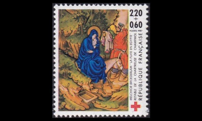 Ranska 2633C ** Punainen risti (13 1/4 x 12 3/4) (1987)