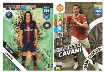 2 x EDISON CAVANI Manchester United, Paris Saint Germ.