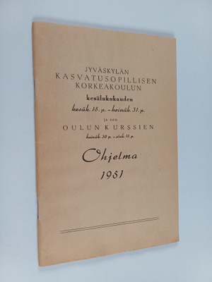 Jyväskylän kasvatusopillisen korkeakoulun kesälukukauden ...