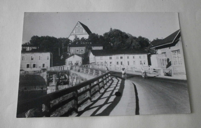 Porvoo, Siltatörmä, vanha mv valokuvapk, p. 1960