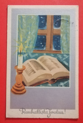 Vanha joulukortti kulk. 1941