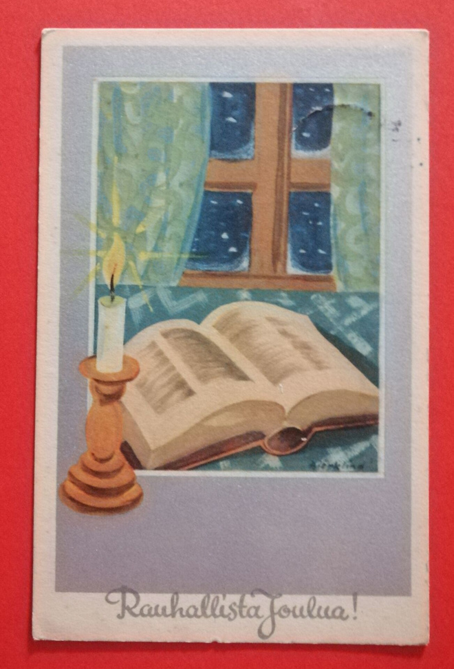 Vanha joulukortti kulk. 1941