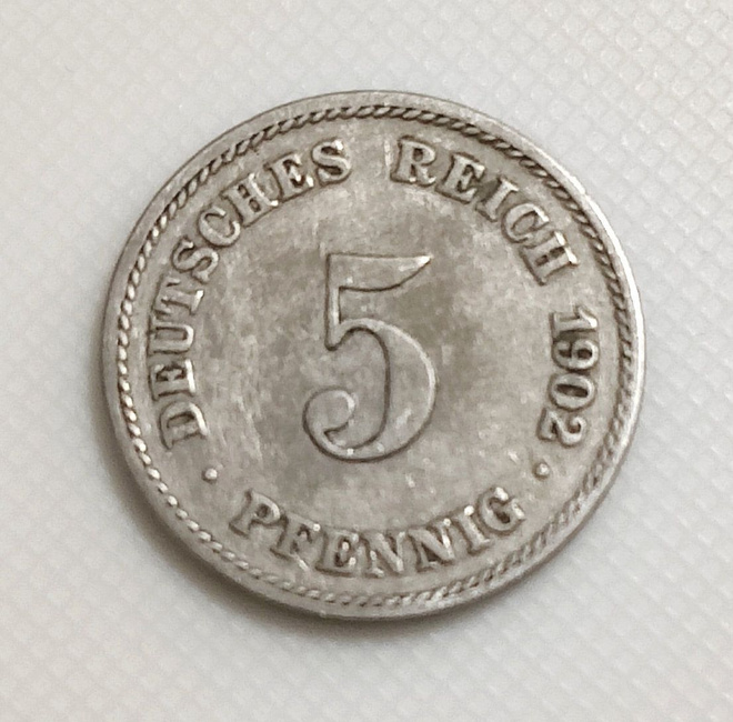Saksa 5 Pfennig 1902E