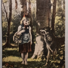 Punahilkka ja susi, vanha satukortti, ei p. - pikkukuva 1