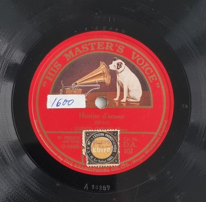 Savikiekko 1924 - Enrico Caruso His Master's Voice D.A. 107