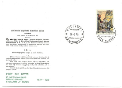 1979 FDC Elinkeinovapaus 100 v
