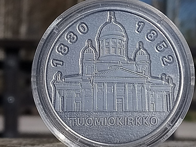 Helsinki Helsingfors 1550/ Tuomiokirkko 1830-1852. Hopeaväri