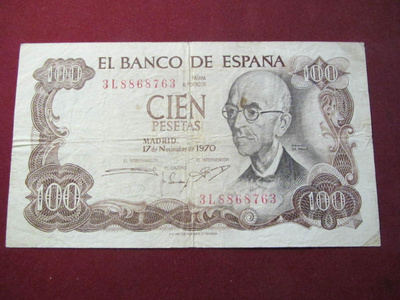 100 pesetas 1970 Espanja-Spain