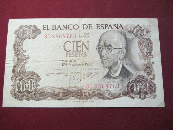 100 pesetas 1970 Espanja-Spain