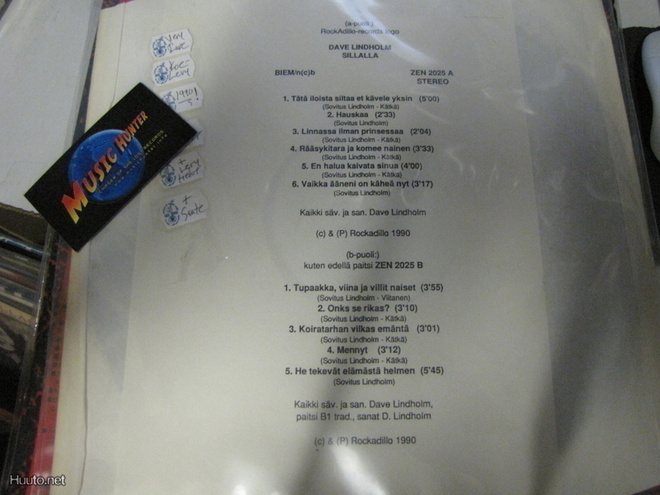 DAVE LINDHOLM - SILLALLA LP HARVINAINEN KOELEVY 1990