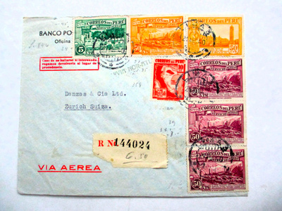 1940 Peru R lentopostikuori Sveitsiin