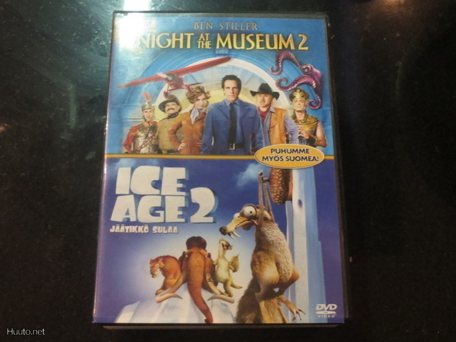 Night at the museum 2 & Ice Age 2 dvd-elokuvat