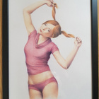Pin-up tyttö, Sergei Melnikov (UKR), pastellityö, n. 30x40 - pikkukuva 4